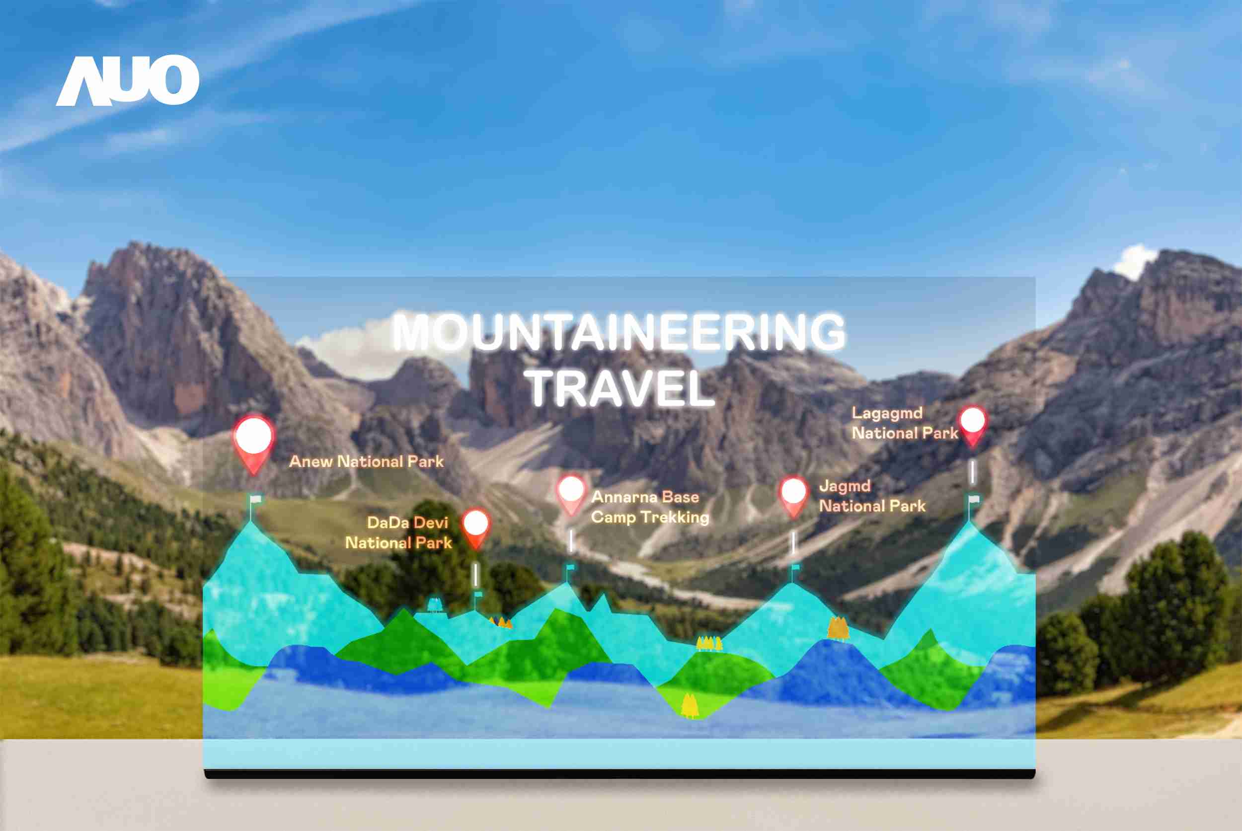 2121非凡展示全球单片尺寸最大(*)42吋透明Micro LED显示器拼接而成的〝64吋透明Micro LED显示器〞，，具备高透明度、、、1,000 nits高亮度、、广色域、、采用三边无边框的无缝拼接等多重特色，，，呈现超高清、、、细腻画质而不遮挡后方视觉，，，满足层峰需求，，，，可广泛运用于零售、、、、艺术展览或商业空间等场域